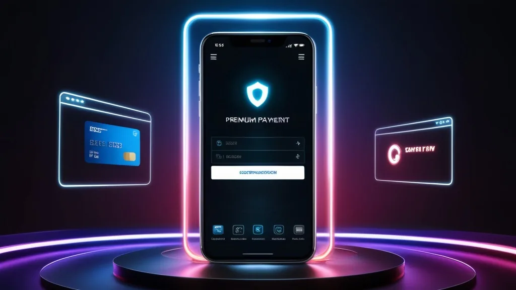 Smartphone mit Zahlungs- und Sicherheitsanzeigen in einer dunklen Casino-Szene